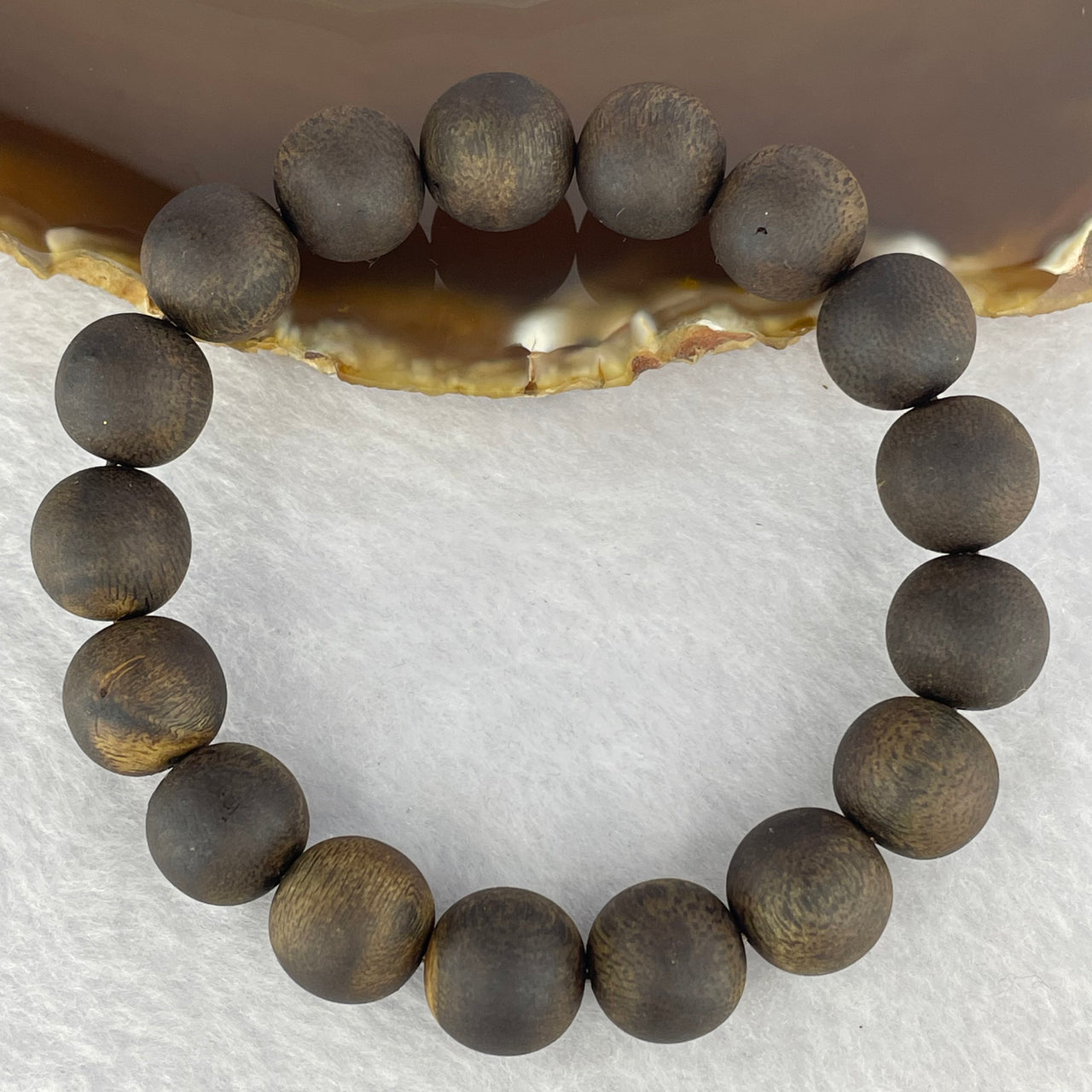 Rare Very Very High End Very Old Wild Vietnam Qi Nan Sinking Type Agarwood Beads Bracelet 罕见非常高端非常古老野生越南奇南沉沉型沉香珠手链 19.19g 19cm 12.8mm 17 Beads - Huangs Jadeite and Jewelry Pte Ltd