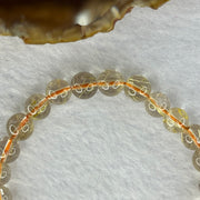 Natural Golden Rutilated Quartz Beads 天然金发水晶手链 15.47g 15.5cm 7.9mm 25 Beads - Huangs Jadeite and Jewelry Pte Ltd