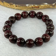 Natural Blood Zitan Beads Bracelet 天然血檀木手链 14.09g 18cm 12.0mm 17 Beads - Huangs Jadeite and Jewelry Pte Ltd