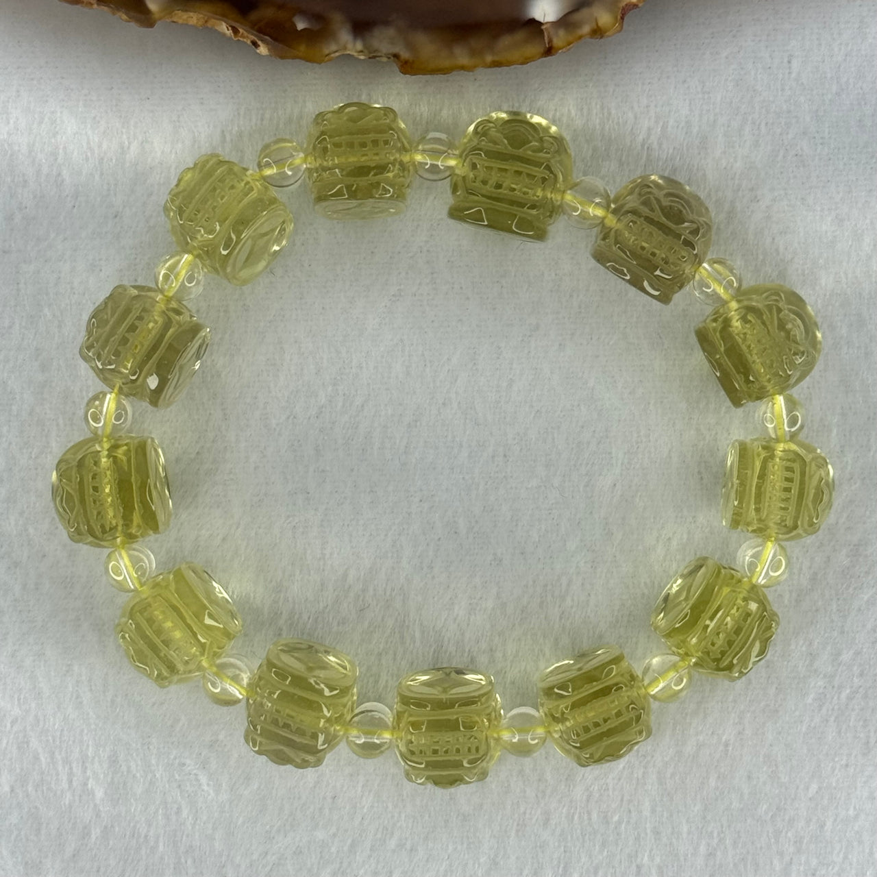 Natural Libyan Moldavite Meteorite Crystal Pixiu Beads Bracelet 天然利比亚陨石貔貅手链 51.76g 18cm 16.3 by 12.3 by 13.1mm 13pcs