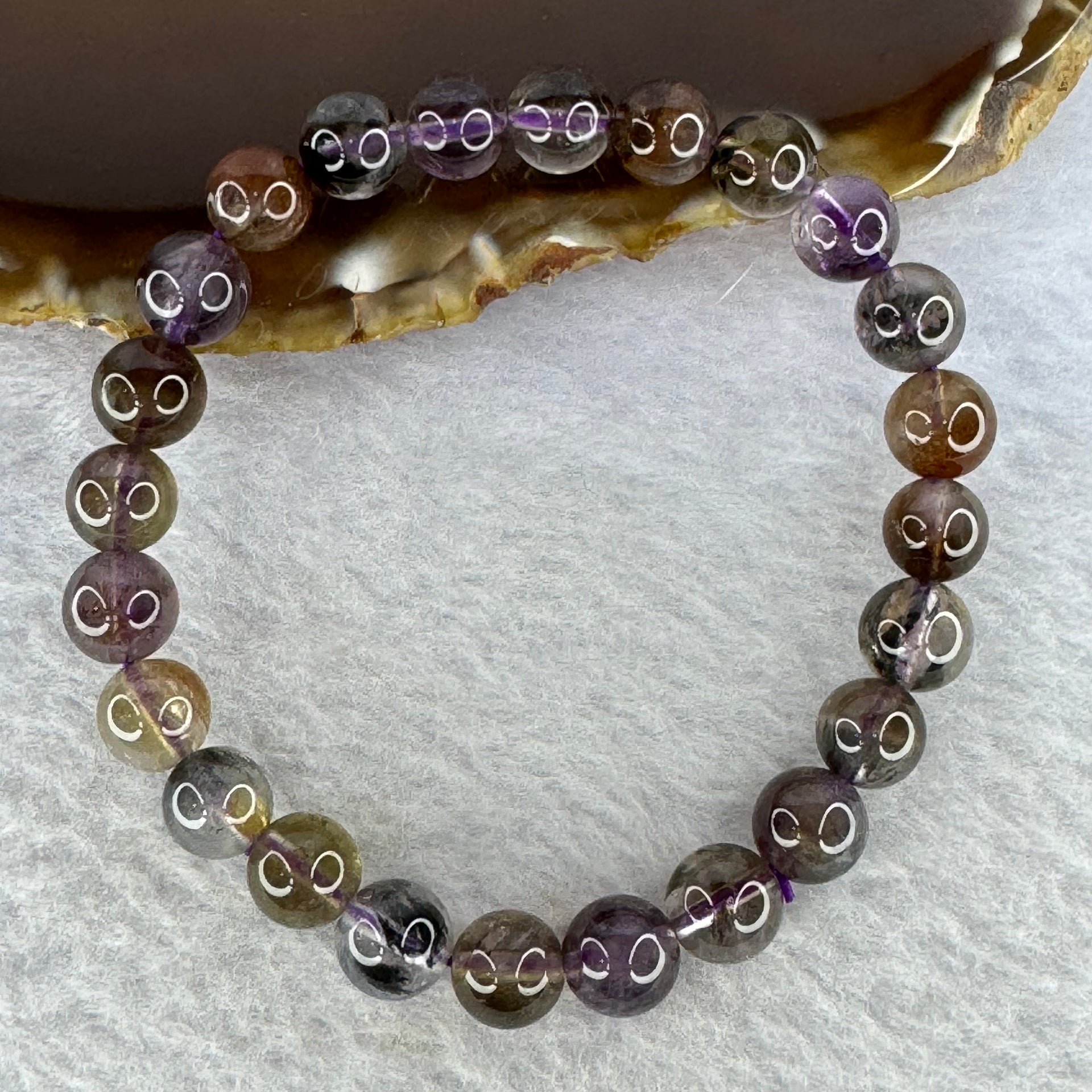 Natural Auralite Crystal Bracelet 极光手链 15.71g 7.9 mm 24 Beads - Huangs Jadeite and Jewelry Pte Ltd