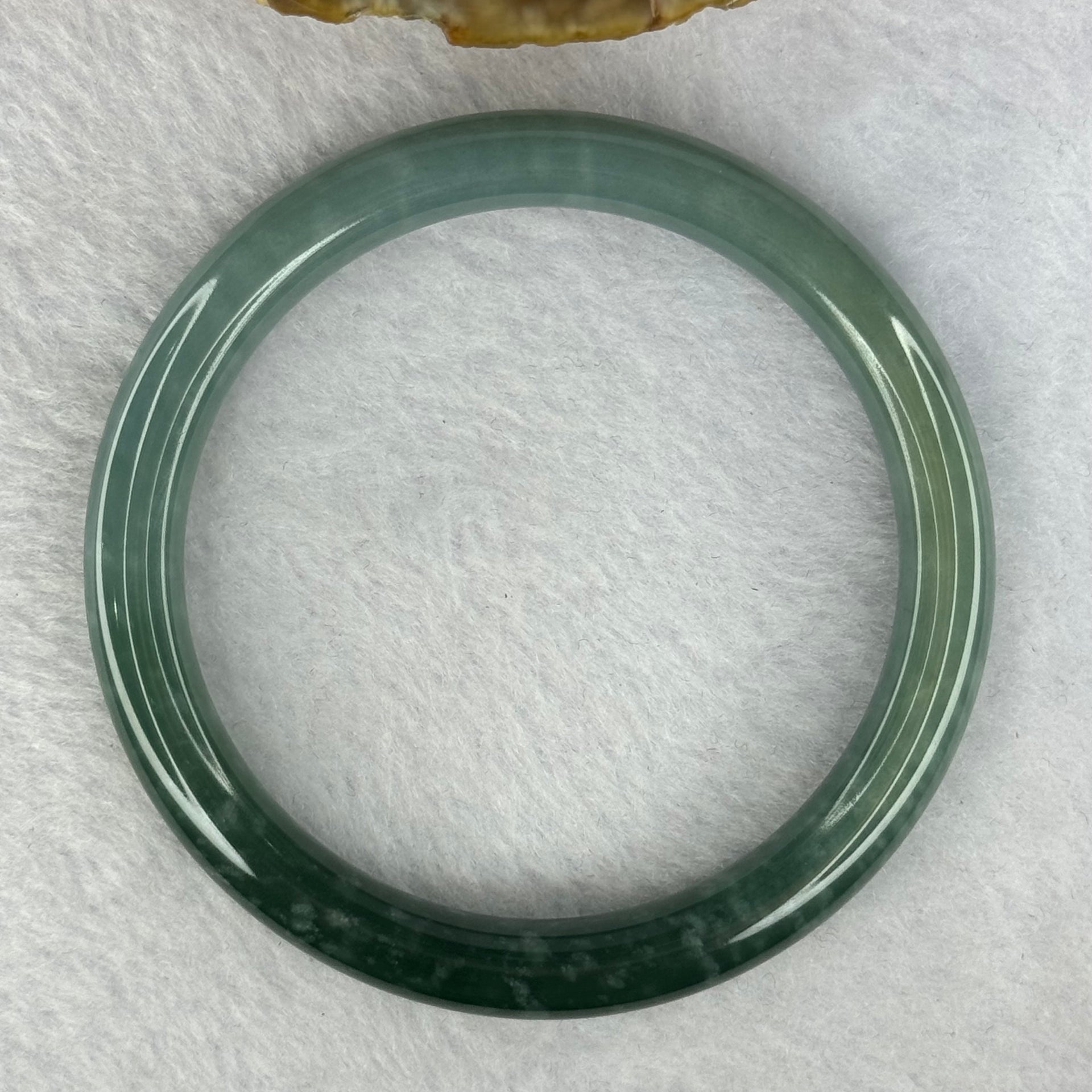 Type A Blueish Green with Faint Yellow Jadeite Bangle 36.84g Inner Diameter 58.2mm 8.2 by 7.9mm - Huangs Jadeite and Jewelry Pte Ltd