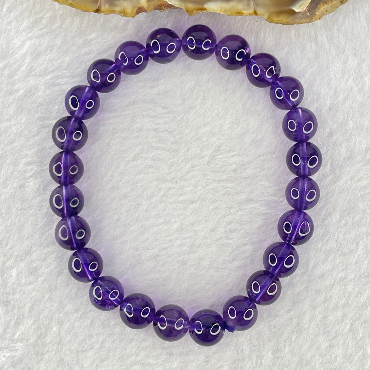 Very Good Grade Natural Amethyst Bracelet 18.25g 16cm 8.3mm 24 Beads