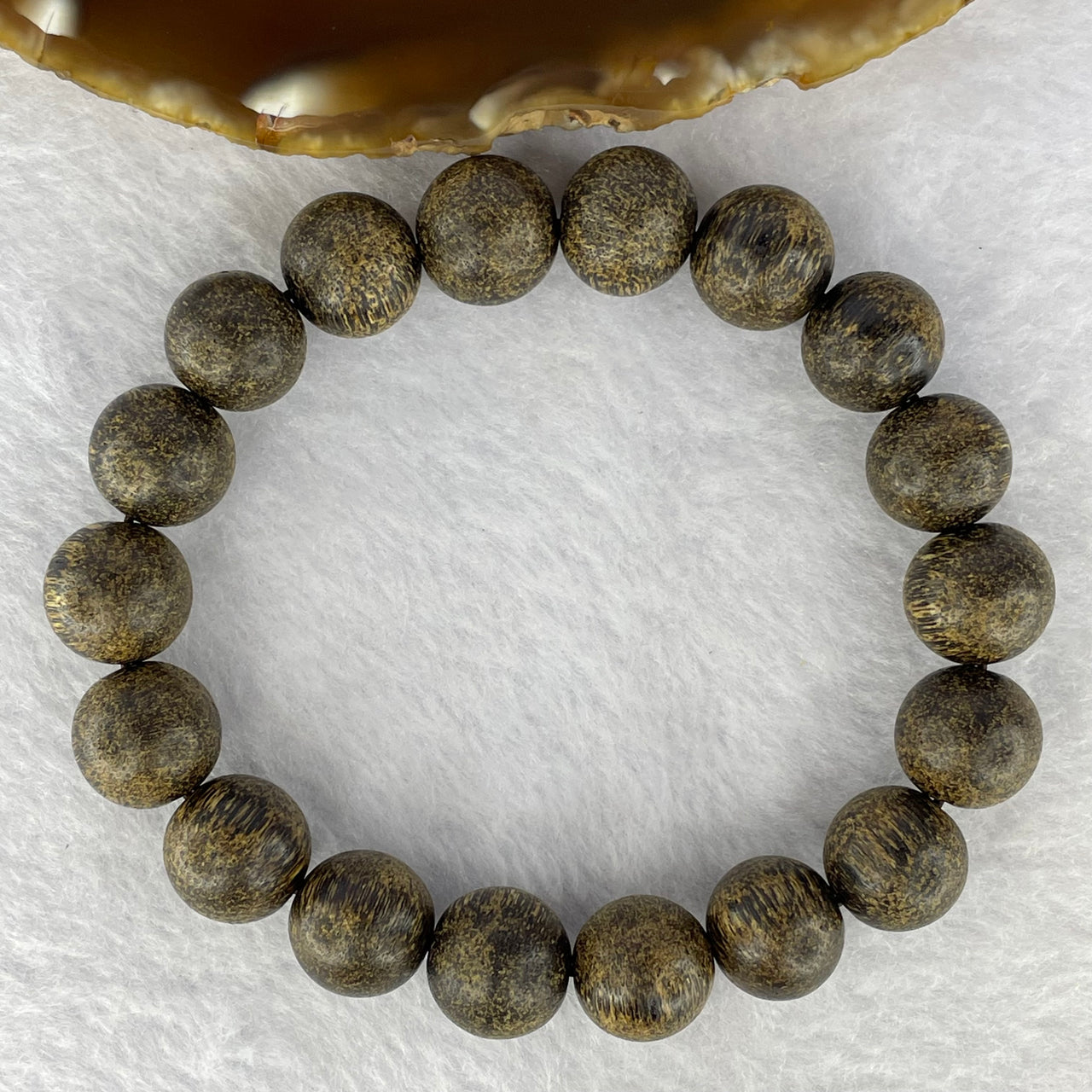 Natural Old Wild Indonesia Agarwood Beads Bracelet (Sinking Type) 天然老野生印尼沉香珠手链 19.47g 13.1 mm 18 Beads - Huangs Jadeite and Jewelry Pte Ltd