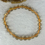 Natural Golden Rutilated Quartz Beads 天然金发水晶手链 12.90g 15.5cm 7.3mm 27 Beads - Huangs Jadeite and Jewelry Pte Ltd