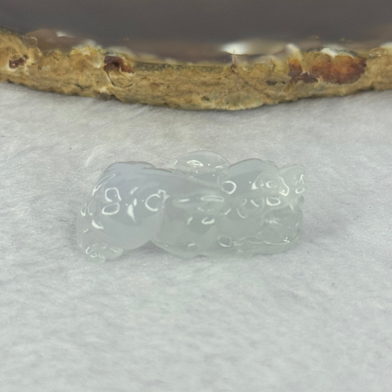 Type A Icy White Jadeite Pixiu Charm 8.06g 30.6 by 13.3 by 11.5mm - Huangs Jadeite and Jewelry Pte Ltd