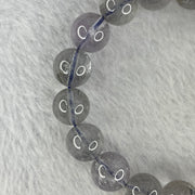 Above Average Grade Natural Blue Super 7 Crystal Bracelet 天然蓝超七水晶手链 39.43g 17cm 12mm 17 Beads - Huangs Jadeite and Jewelry Pte Ltd