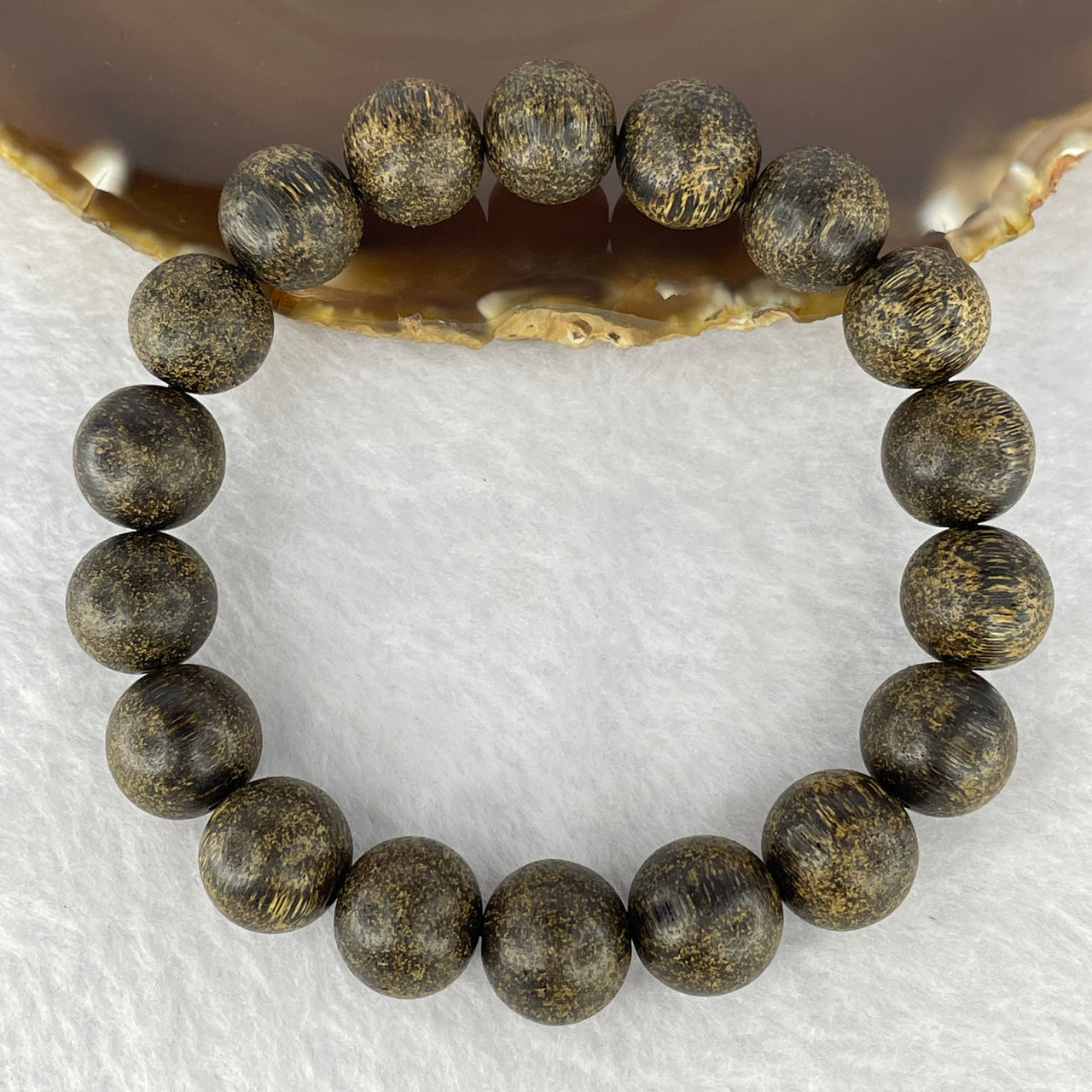 Natural Old Wild Indonesia Agarwood Beads Bracelet (Sinking Type) 天然老野生印尼沉香珠手链 20.33g 20 cm / 13.2 mm 18 Beads - Huangs Jadeite and Jewelry Pte Ltd