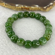 Natural Green Nephrite Bracelet 31.96g 9.9 mm 19 Beads - Huangs Jadeite and Jewelry Pte Ltd