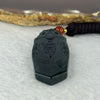 Type A Dark Blueish Green Jadeite Ancient Dual Dragon Gate Pendent 15.94g 48.2 by 22.3 by 6.4mm - Huangs Jadeite and Jewelry Pte Ltd