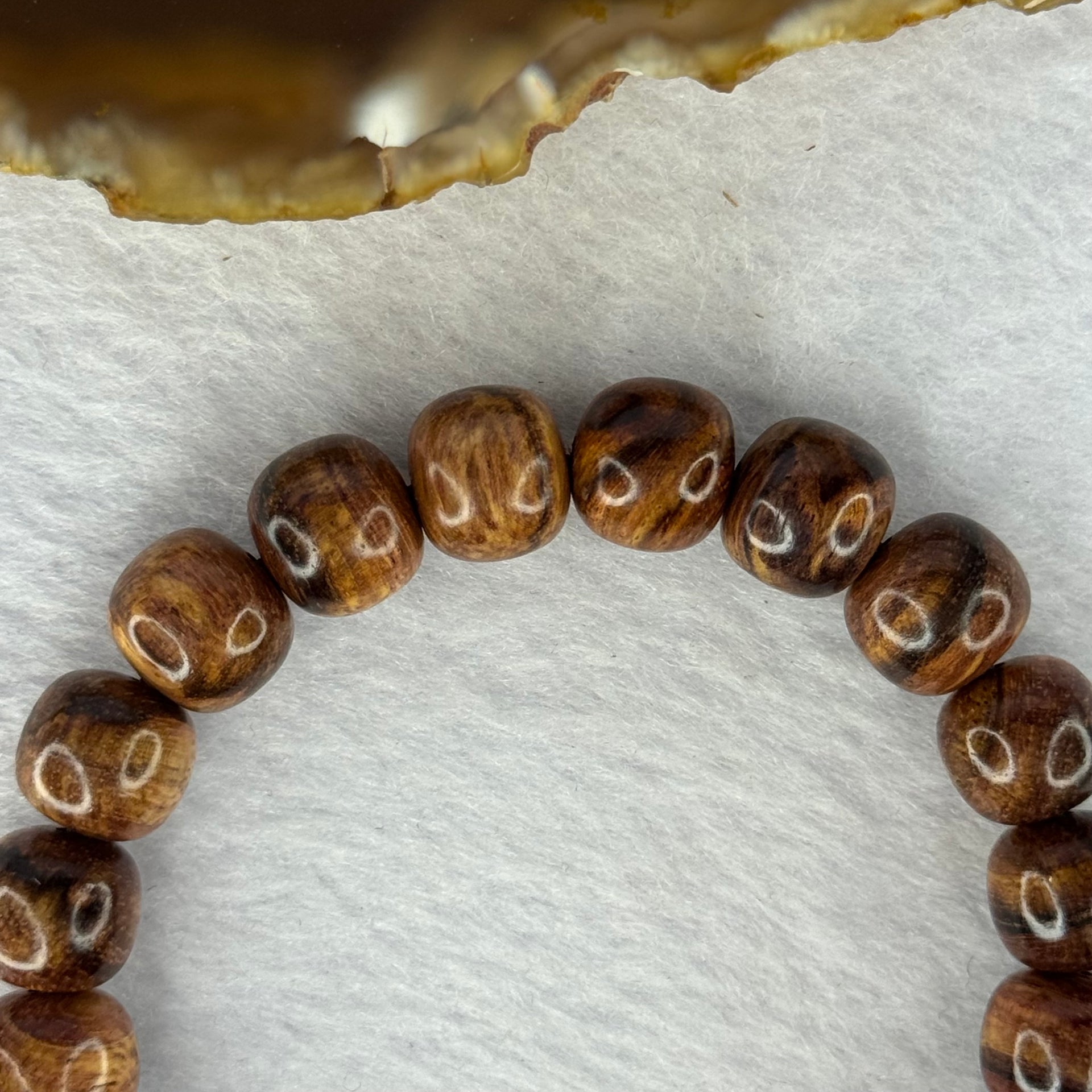 Natural Hainan Huang Huali Rosewood Beads Bracelet 天然海南黄花梨手链 11.18g 17cm 10.9mm 20 Beads - Huangs Jadeite and Jewelry Pte Ltd