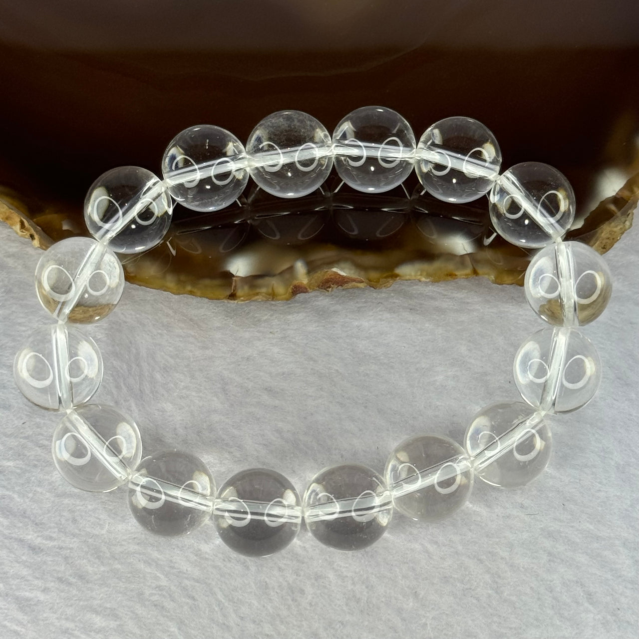 Natural Clear Quartz Beads Bracelet 天然白水晶手链 45.88g 17.5cm 12.9mm 16 Beads