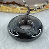 Black Obsidian Beads Necklace with Black Obsidian Phoenix Ping An Kou Donut 18.77g 39.4 by 11.8mm 4.9mm 70 Beads