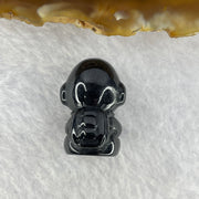 Type A Opaque Black Omphasite Astronaut Pendant Charm 货墨翠宇航员牌 7.99g 22.4 by 15.2 by 15.2 mm - Huangs Jadeite and Jewelry Pte Ltd