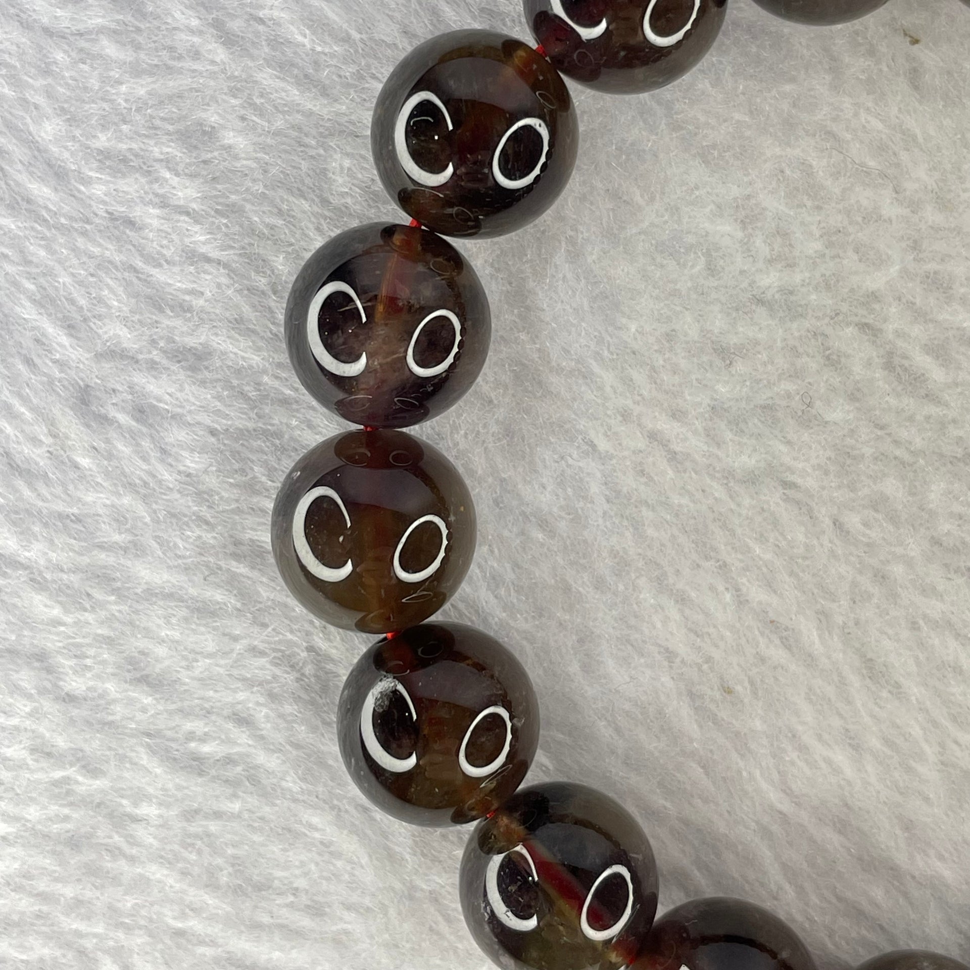 Natural Auralite Crystal Bracelet 极光手链 45.85g 12.4 mm 18 Beads - Huangs Jadeite and Jewelry Pte Ltd