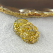 Above Average Grade Natural Golden Rutilated Quartz Pixiu Charm for Bracelet 天然金发水晶貔貅 11.12g 29.4 by 17.9 by 12.2mm - Huangs Jadeite and Jewelry Pte Ltd