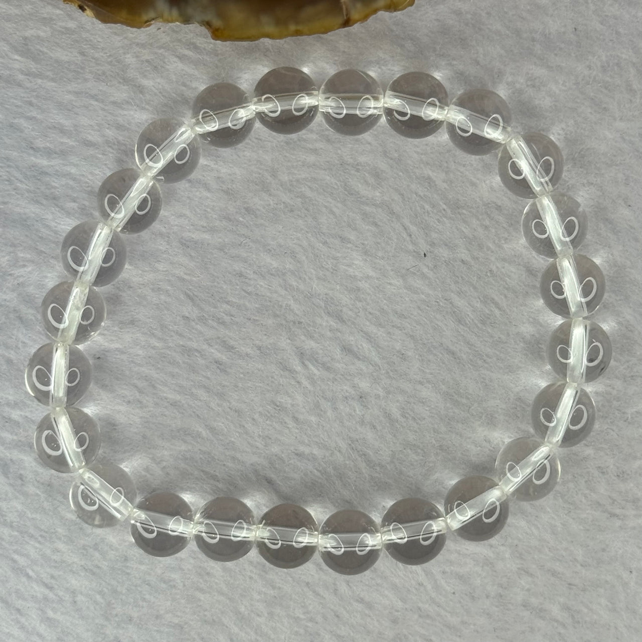 Natural Clear Quartz Bracelet 天然白水晶手链 18.49g 16.5cm 8.4mm 24 Beads