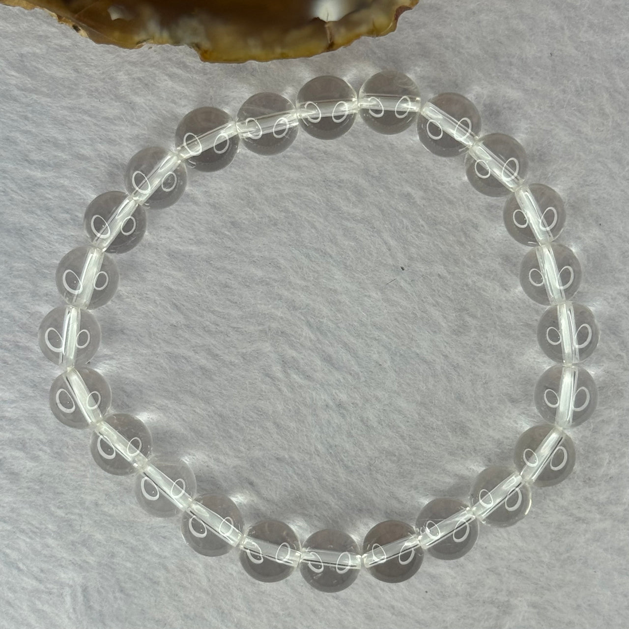 Natural Clear Quartz Bracelet 天然白水晶手链 18.58g 16.5cm 8.4mm 24 Beads