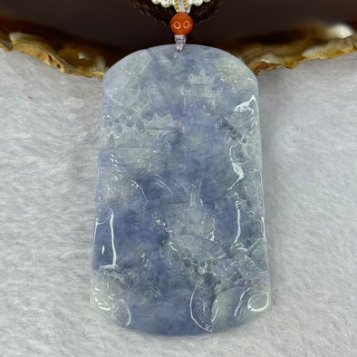 Type A Deep Intense Lavender and Light Lavender Jadeite Shan Shui Benefactor Pendent 40.53g 63.9 by 39.0 by 5.2mm