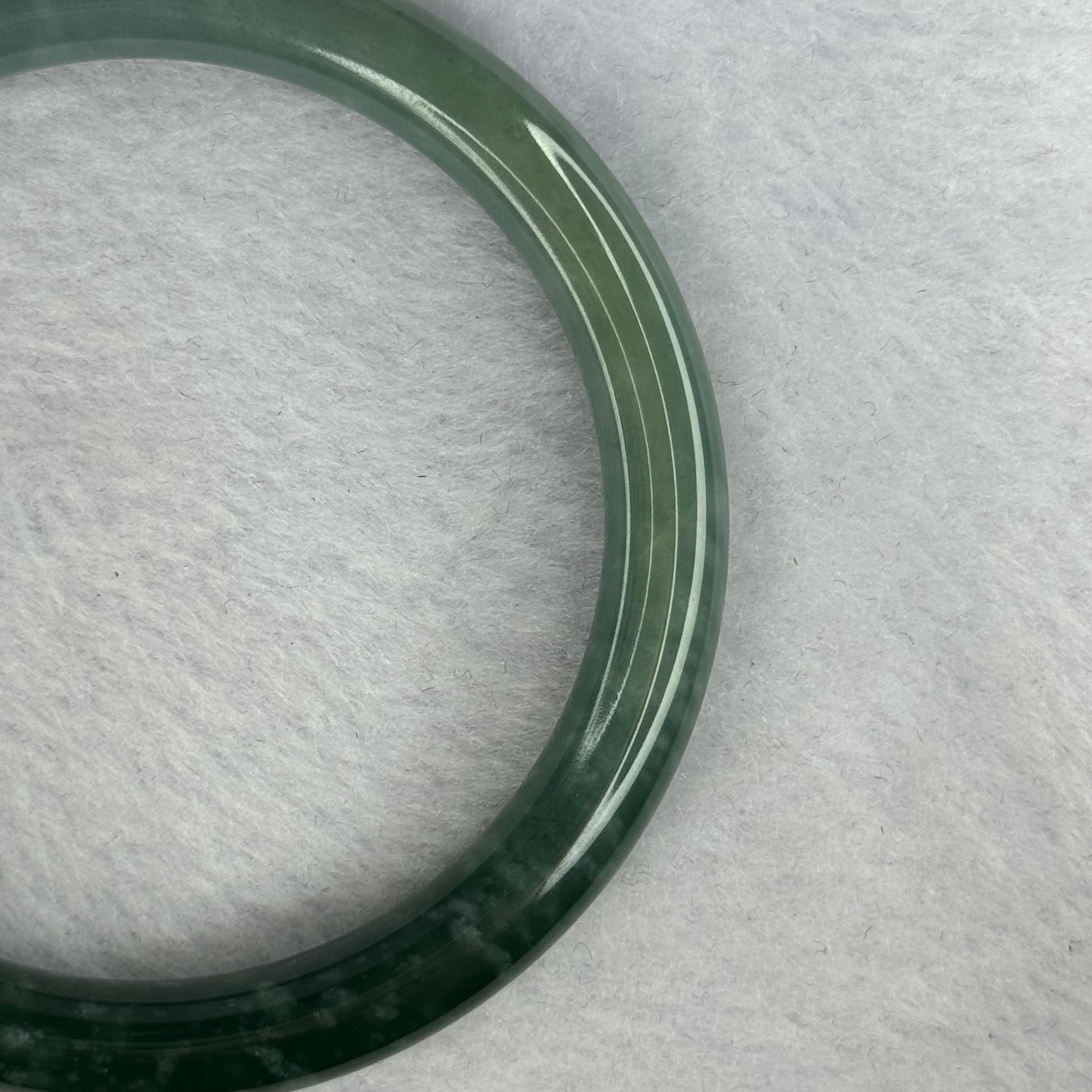 Type A Blueish Green with Faint Yellow Jadeite Bangle 36.84g Inner Diameter 58.2mm 8.2 by 7.9mm - Huangs Jadeite and Jewelry Pte Ltd