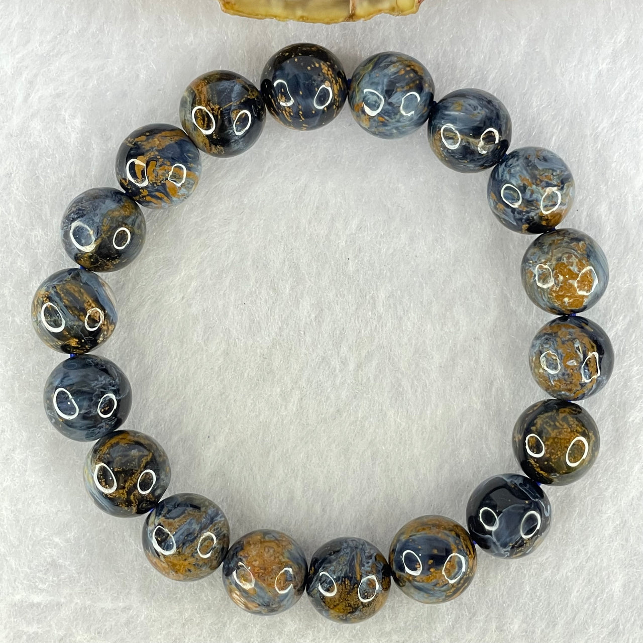 Good Grade Natural Petersite Beads Bracelet 32.68g 17cm 11.3mm 18 Beads