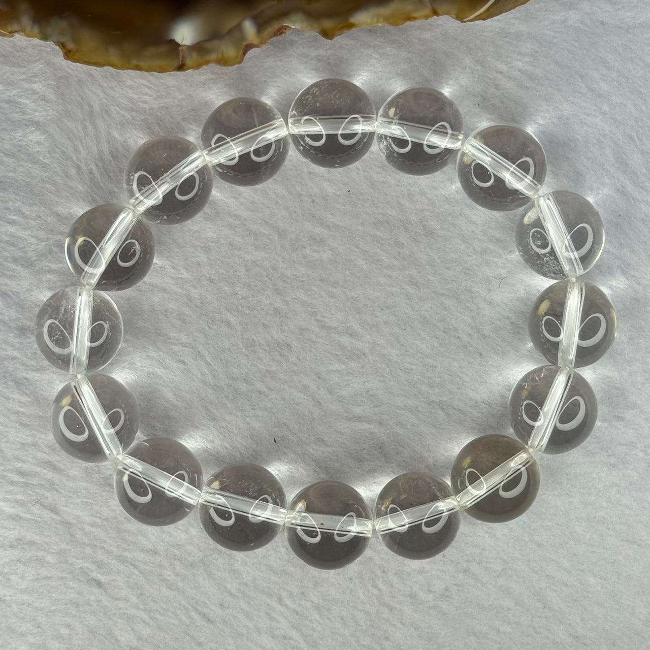 Natural Clear Quartz Beads Bracelet 天然白水晶手链 45.97g 17.5cm 12.9mm 16 Beads