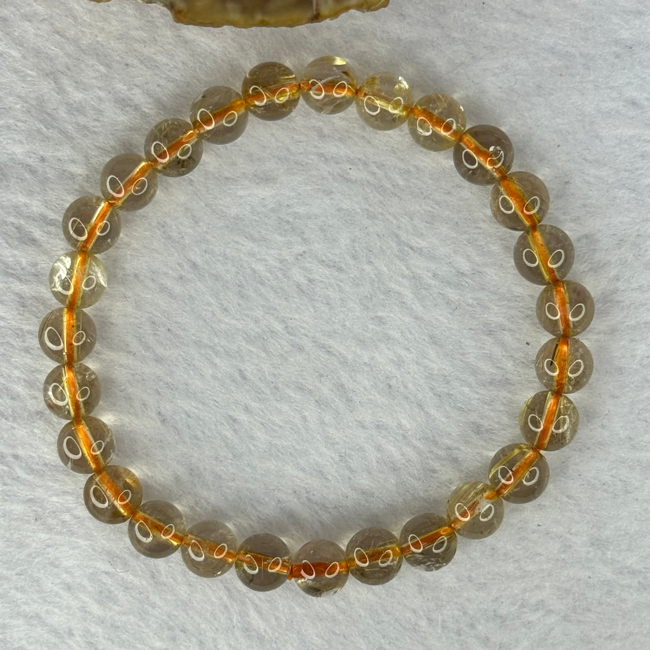 Natural Golden Rutilated Quartz Beads 天然金发水晶手链 17.51g 15cm 8.4mm 23 Beads - Huangs Jadeite and Jewelry Pte Ltd