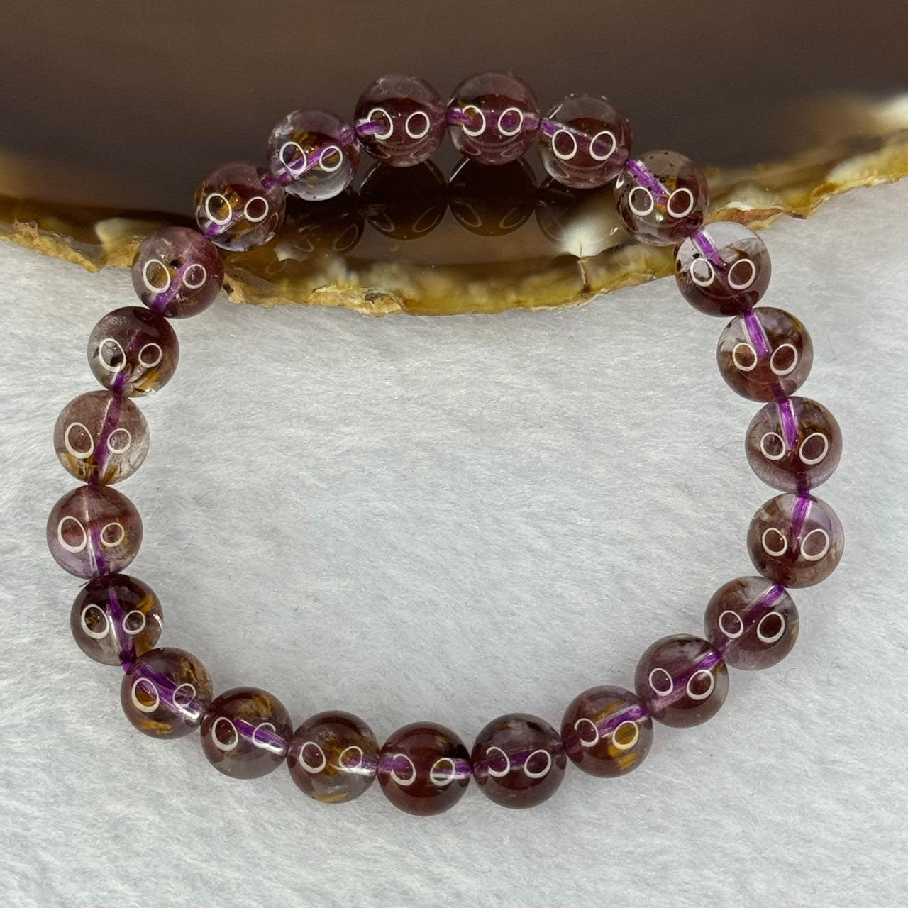 Very Good Natural Auralite 23 Bracelet 天然激光23手链 17.21g 15.5cm 8.4mm 23 Beads - Huangs Jadeite and Jewelry Pte Ltd