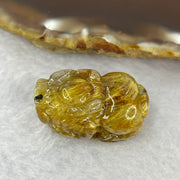 Good Grade Natural Golden Shun Fa Rutilated Quartz Pixiu Charm for Bracelet 天然金顺发水晶貔貅 10.48g by 27.6 by 17.7 by 12.3mm - Huangs Jadeite and Jewelry Pte Ltd