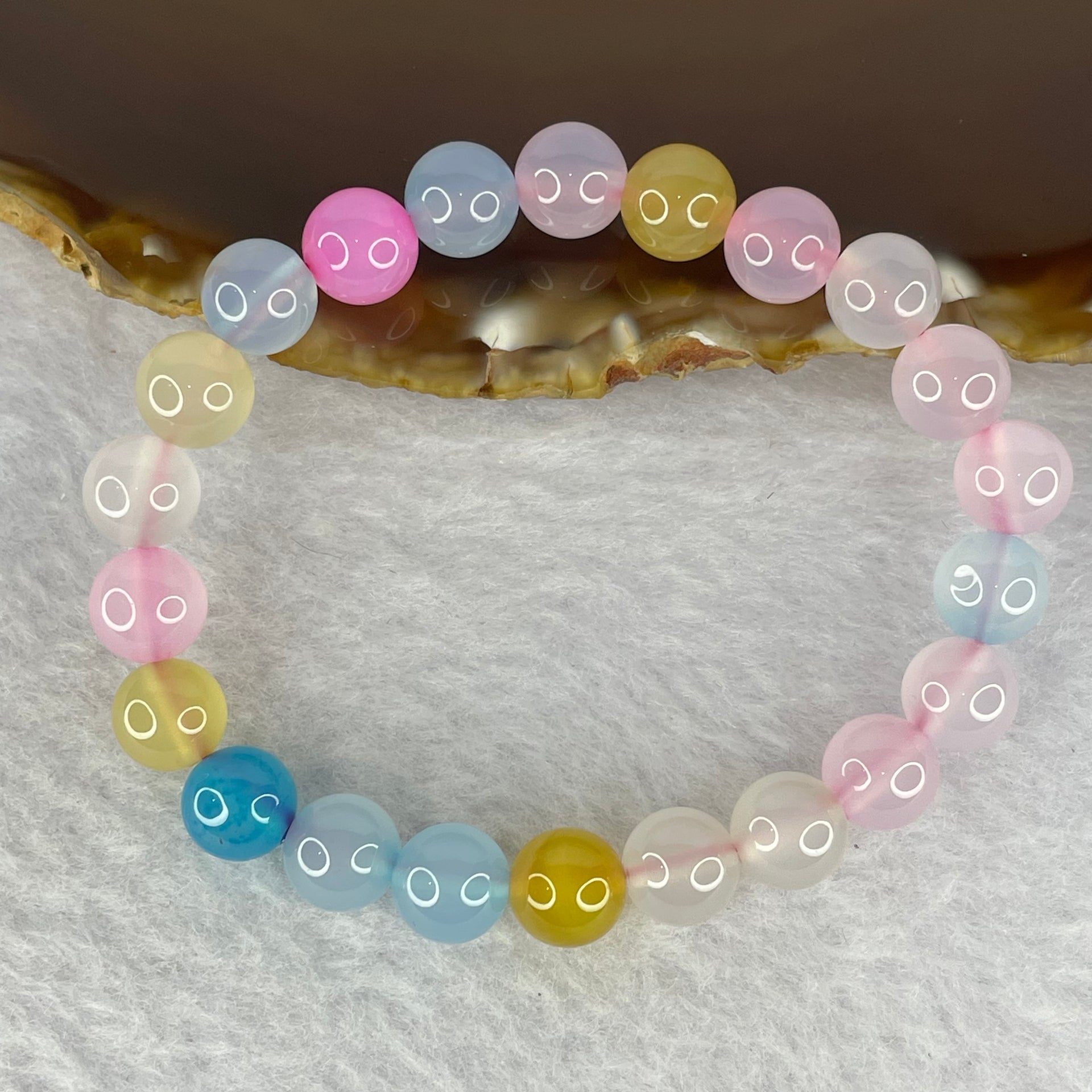 Natural Morganite Beads Bracelet 16.31g 8.3 mm 22 Beads - Huangs Jadeite and Jewelry Pte Ltd