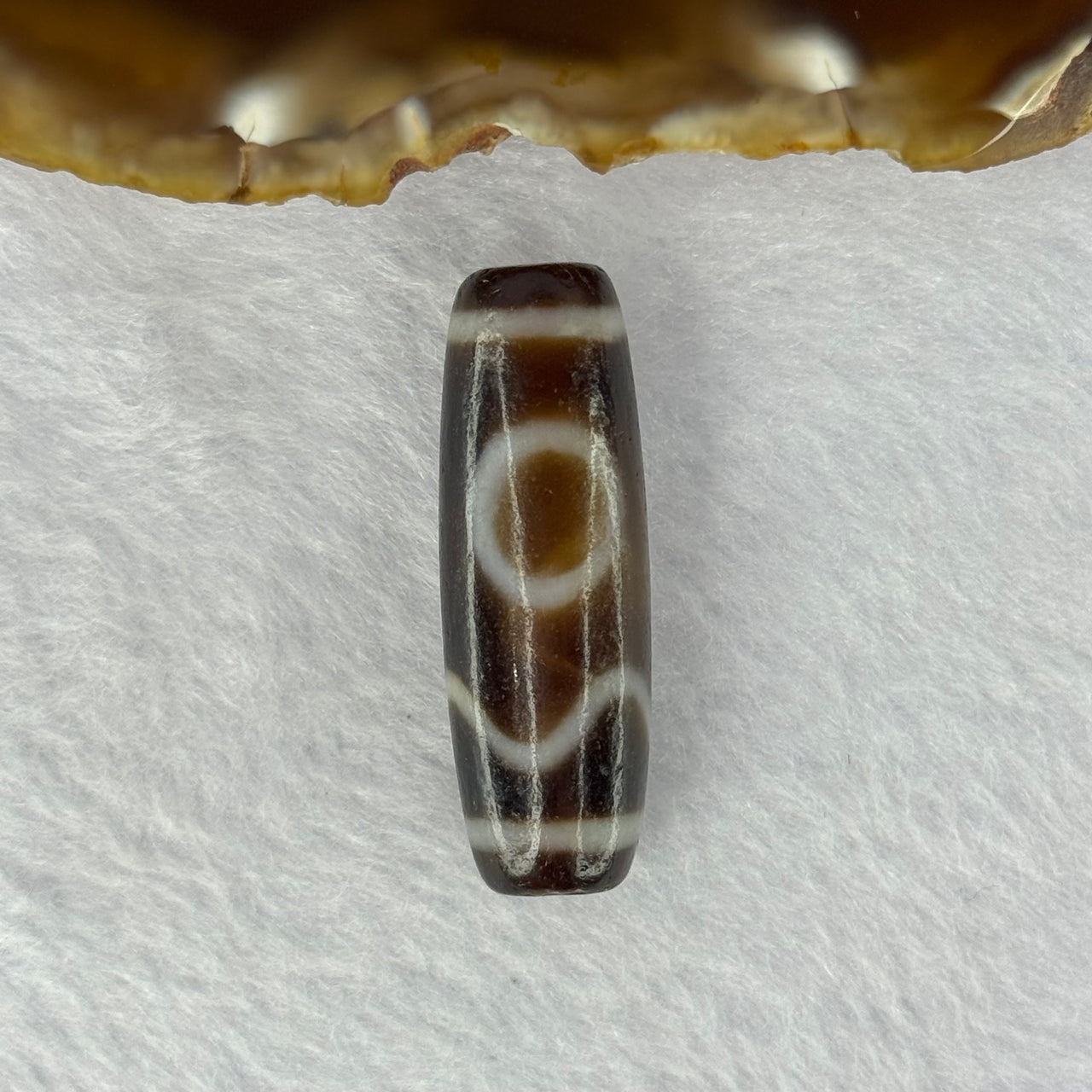 Natural Powerful Tibetan Old Oily Agate Sky Door Serenity 1 Eye Dzi Bead Heavenly Master (Tian Zhu) 一眼天诛 10.00g 38.0 by 12.7mm - Huangs Jadeite and Jewelry Pte Ltd