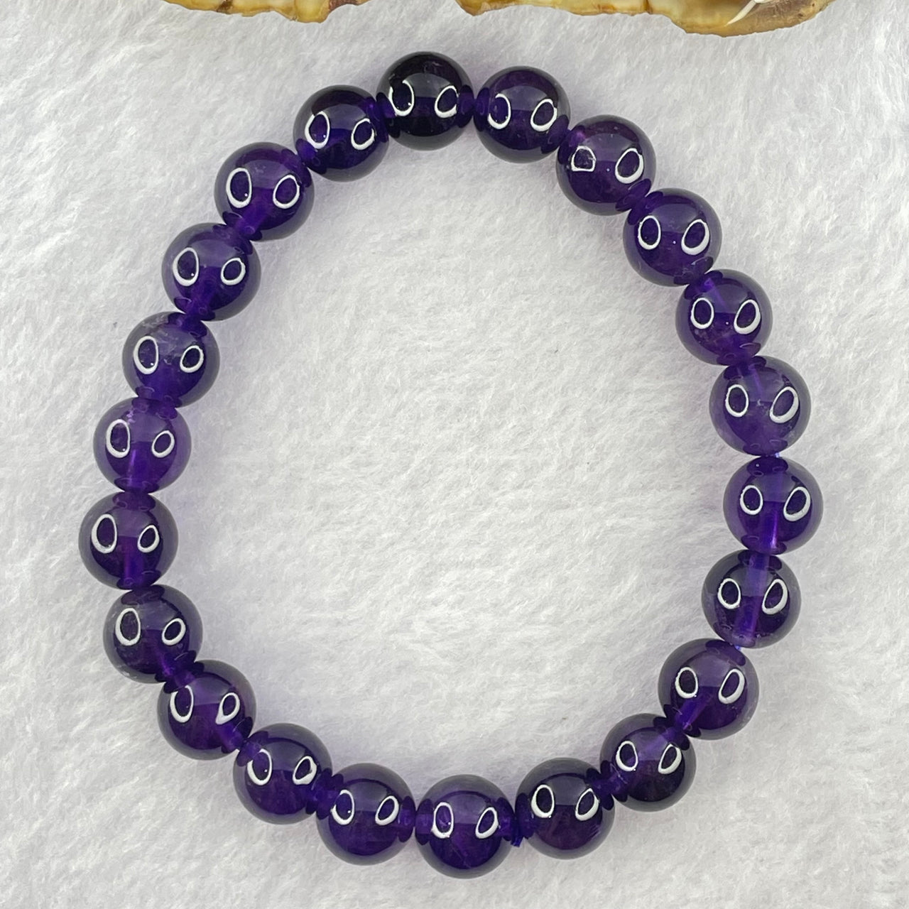 Good Grade Natural Amethyst Bracelet 20.18g 15.5cm 8.9mm 22 Beads