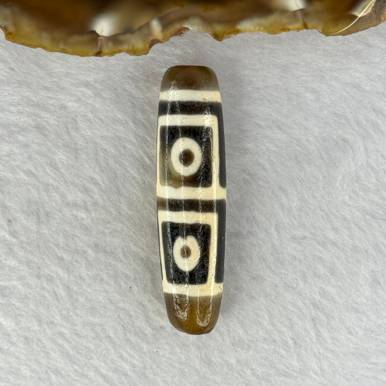 Natural Powerful Tibetan Old Oily Agate 4 Eyes Dzi Bead Heavenly Master (Tian Zhu) 四眼天诛 11.92g 48.10 by 12.5mm - Huangs Jadeite and Jewelry Pte Ltd