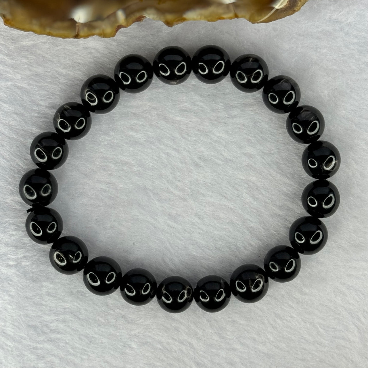 Natural Hypersthene Crystal Bracelet 天然金运石水晶手链 27.71g 16cm 9.2mm 21 Beads