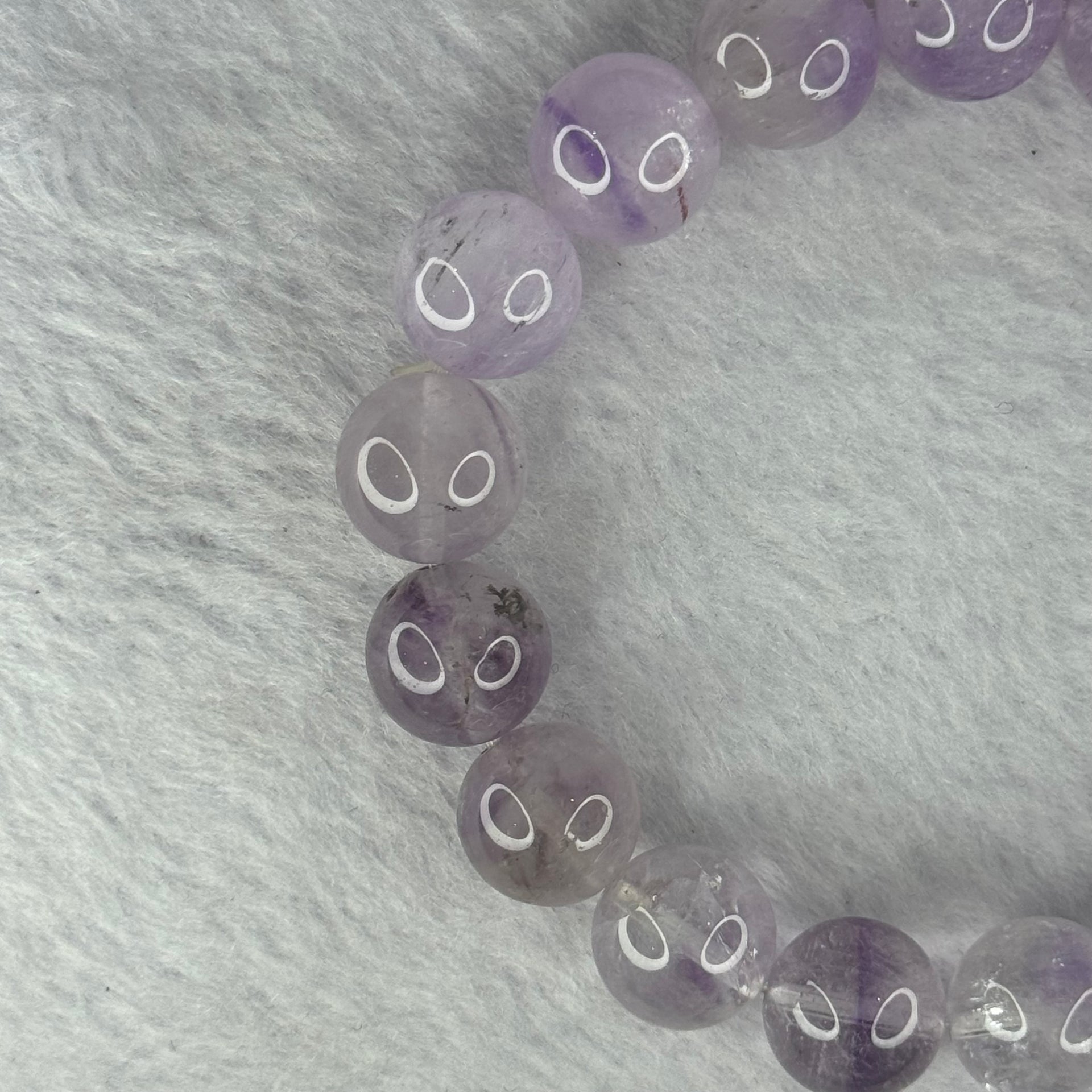 Natural Super 7 Amethyst Beads Bracelet 天然紫超七手链 48.51g 19cm 13.0mm 17 Beads - Huangs Jadeite and Jewelry Pte Ltd