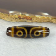 Natural Powerful Tibetan Old Oily Agate 3 Eyes Dzi Bead Heavenly Master (Tian Zhu) 三眼天诛 7.30g 37.8 by 11.5mm - Huangs Jadeite and Jewelry Pte Ltd