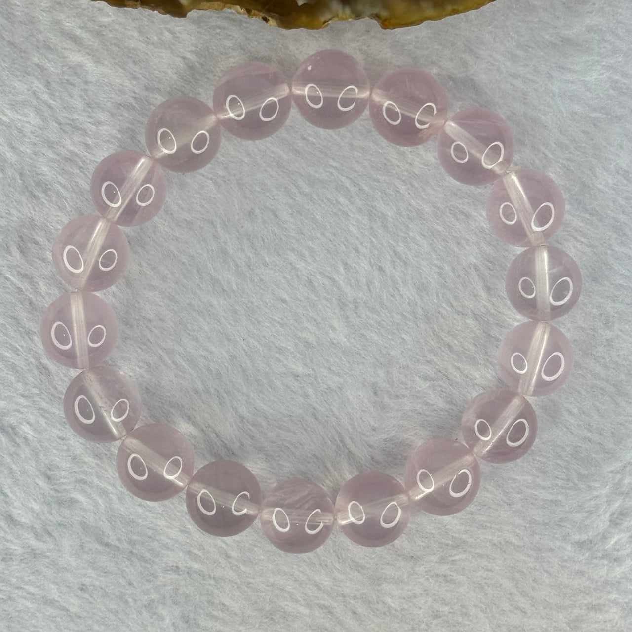 Natural Rose Quartz Beads Bracelet 天然玫瑰石英珠手链 34.47g 17cm 11.4mm 18 Beads