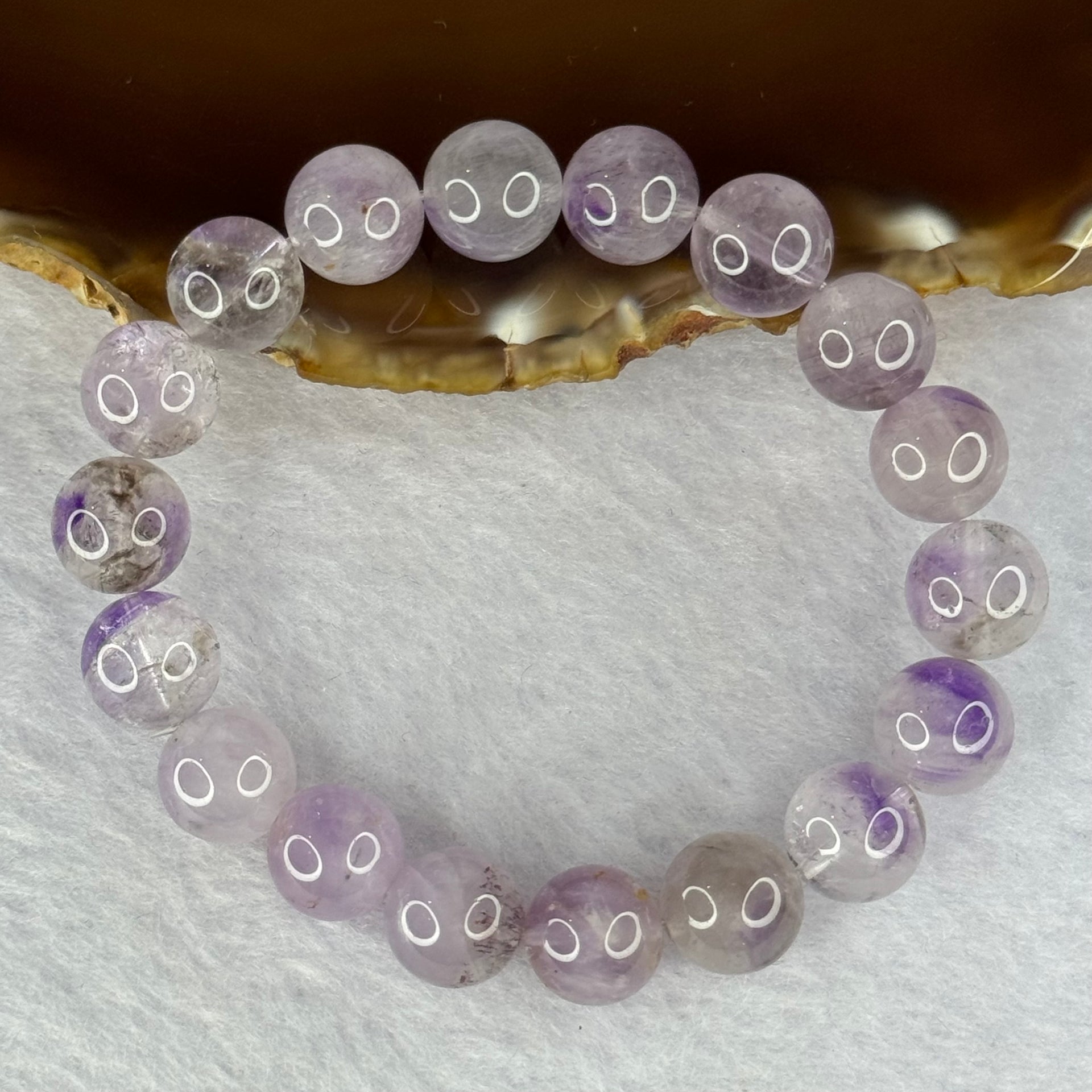 Natural Super 7 Amethyst Beads Bracelet 天然紫超七手链 29.90g 16cm 11.0mm 18 Beads - Huangs Jadeite and Jewelry Pte Ltd