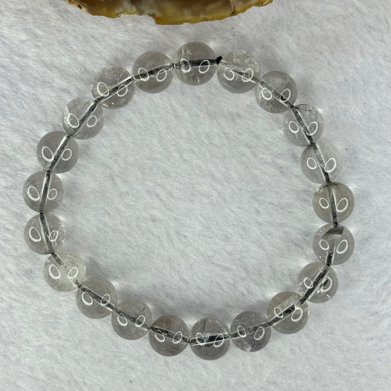 Natural Titanium Rutilated Clear Quartz 20.83g 16cm 9.2mm 21 Beads - Huangs Jadeite and Jewelry Pte Ltd