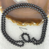 Natural Matt Black Gold King Amber Beads Necklace 天然黑金翁王琥珀项链 20.72g 72cm 6.9mm 108 Beads