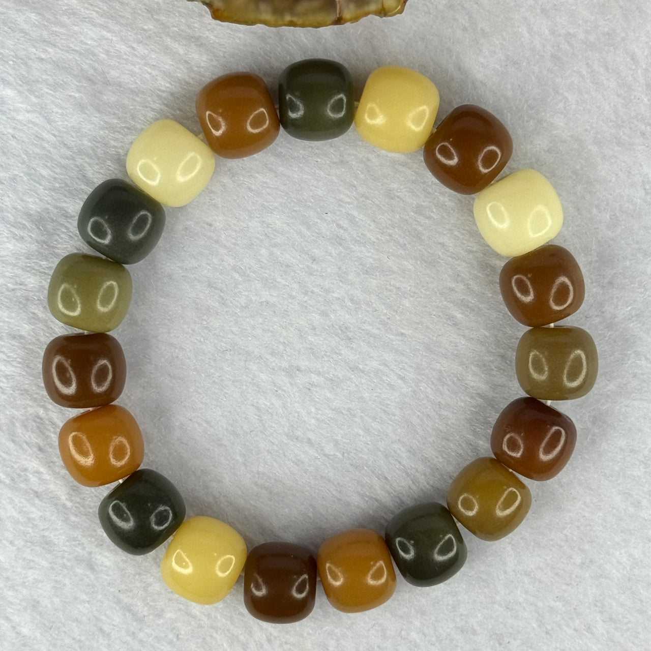 Natural Mixed Color Bodhi Beads Bracelet 天然多宝菩提手链 19.78g 17cm 11.3mm 19 Beads - Huangs Jadeite and Jewelry Pte Ltd