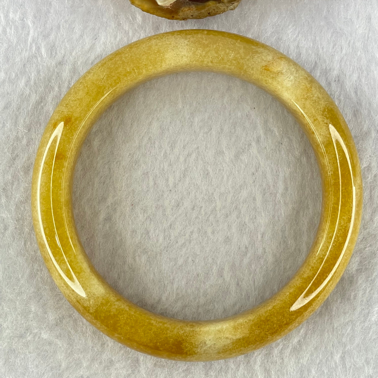 Yellowish Brown Sodium Feldspar Jade Bangle Internal Diameter 58.3mm 58.42g 14.0 by 10.2mm (Close to Perfect)