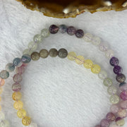 Natural Mixed Colours Fluorite Necklace 51.34g 7.7mm 76 Beads 54cm Elastic - Huangs Jadeite and Jewelry Pte Ltd