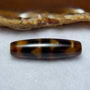 Natural Powerful Tibetan Old Oily Agate Double Tiger Tooth Daluo Dzi Bead Heavenly Master (Tian Zhu) 虎呀天诛 7.25g 38.5 by 11.1mm - Huangs Jadeite and Jewelry Pte Ltd