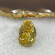 Above Average Grade Natural Golden Rutilated Quartz Pixiu Charm for Bracelet 天然金发水晶貔貅 7.25g 27.5 by 16.0 by 11.2mm - Huangs Jadeite and Jewelry Pte Ltd