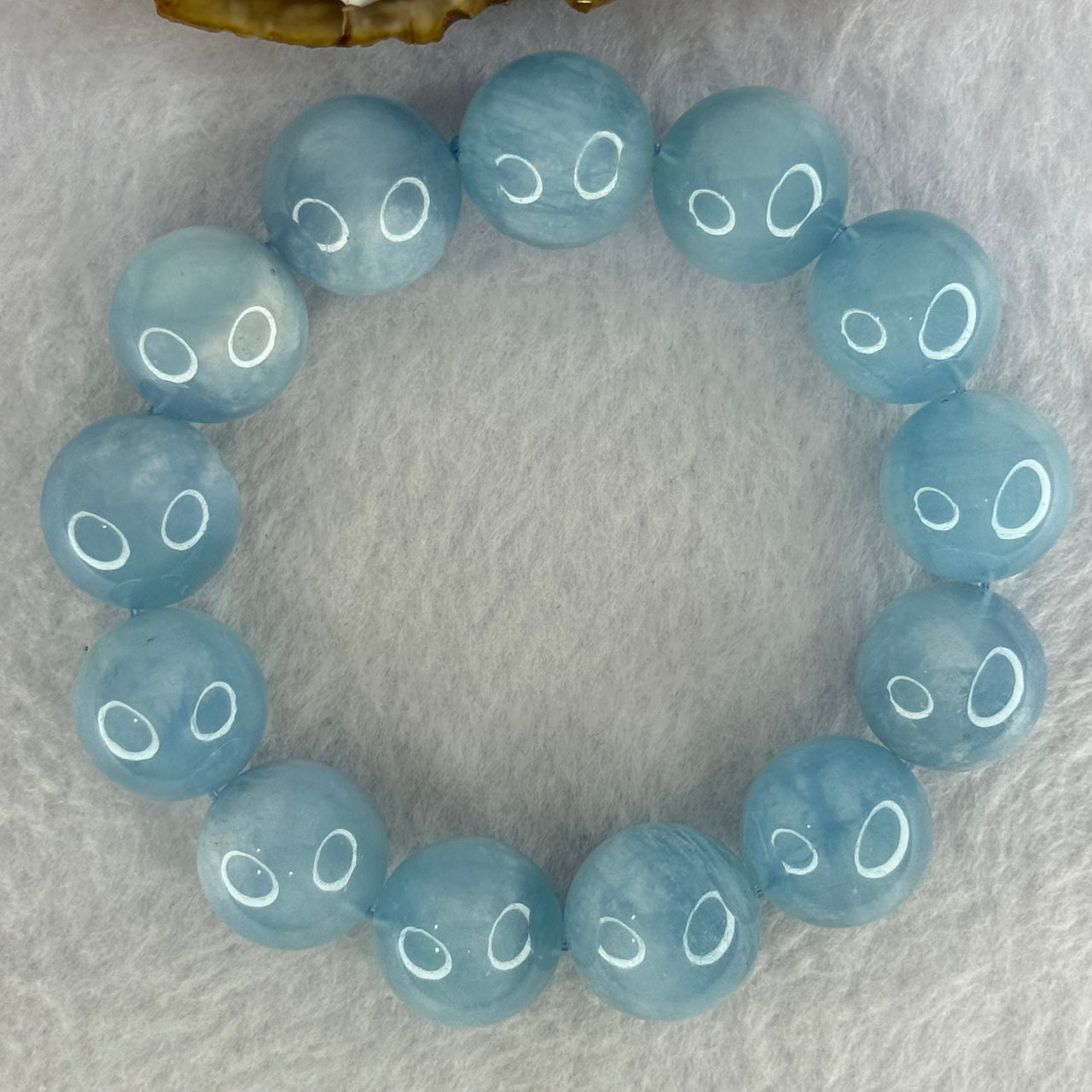 Natural Aquamarine Beads Bracelet 94.72g 19cm 17.7mm 13 Beads