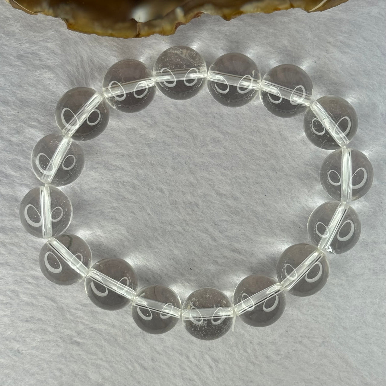 Natural Clear Quartz Beads Bracelet 天然白水晶手链 45.74g 17.5cm 12.9mm 16 Beads