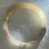 Transparent Purple Peach Yellow Quartzite Jade Bangle 天山水沫玉手镯 Inner Diameter 59.6mm 29.96g 8.4 by 8.4mm