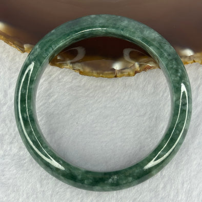 Type A Full Green Jadeite Bangle 74.55g Internal Diameter 59.1mm 14.3 by 10.4mm (Very Slight Internal Line)