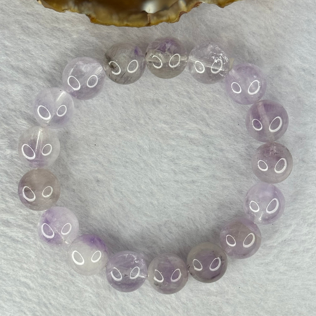 Natural Super 7 Amethyst Beads Bracelet 天然紫超七手链 42.42g 18cm 12.4mm 17 Beads - Huangs Jadeite and Jewelry Pte Ltd